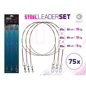   Szett BOMB! acél előke karabinerrel / 7 szál 75x /20,30,40cm/12kg