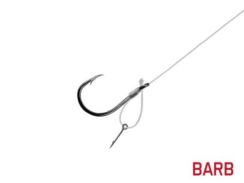 Kötött horog Delphin FLR D-rig / 6db 8cm / 0,22mm / BARB #8 / Sting7mm