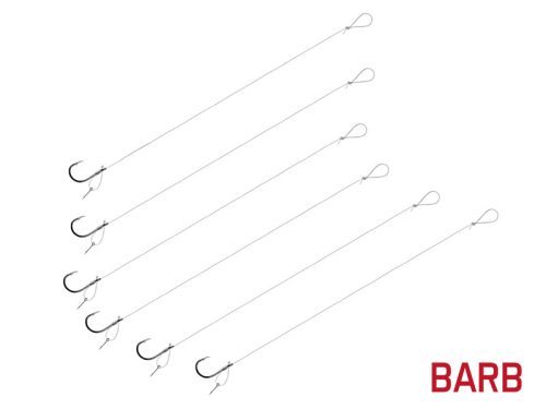 Kötött horog Delphin FLR D-rig / 6db 8cm / 0,22mm / BARB #8 / Sting7mm