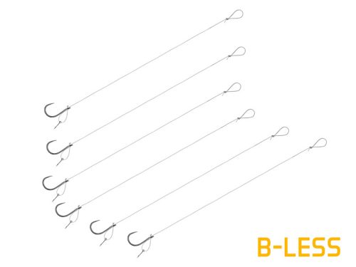 Kötött horog Delphin FLR D-rig / 6db 8cm / 0,22mm / B-LESS #6 / Sting 7mm