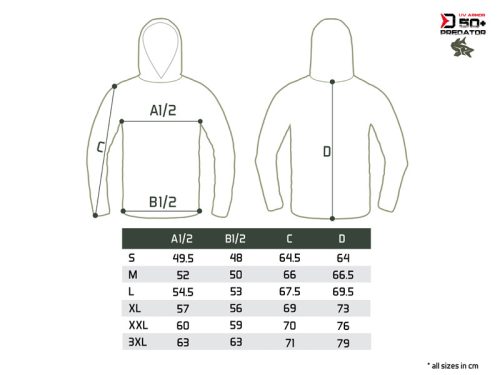 Delphin UV ARMOR 50+ Kapucnis hosszúujjú póló Predator XL