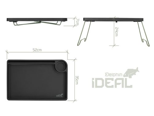 Összecsukható pontyhorgász asztal Delphin iDEAL 52x35cm