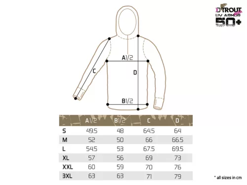 Delphin UV ARMOR 50+ Kapucnis hosszúujjú póló Trout M