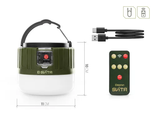 Delphin SVITA kemping lámpa távirányítóval 4W/180lm/3600mAh