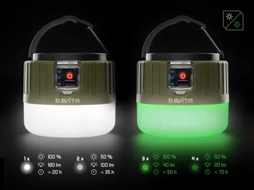 Delphin SVITA kemping lámpa távirányítóval 4W/180lm/3600mAh