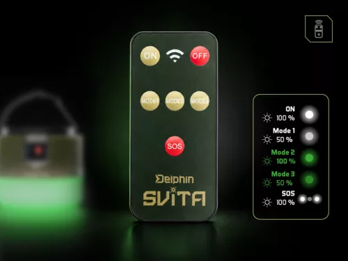 Delphin SVITA kemping lámpa távirányítóval 4W/180lm/3600mAh