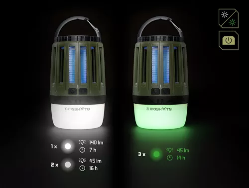 Delphin MOSKYTO kemping lámpa 3W/140lm/2600mAh
