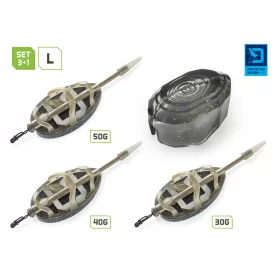   Delphin Method QUIX Reaxe Feeder Szett töltőszerszámmal 3+1 L 30g,40g,50g