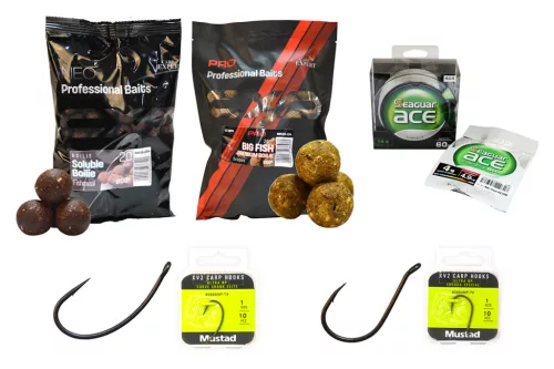 CARP EXPERT PROFI BOJLI CSOMAG CURVE SHANK és CHODDA HORGOKKAL és MINŐSÉGI FLUOROVAL
