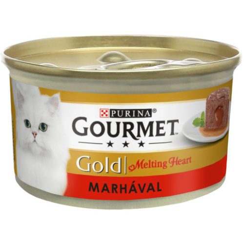 GOURMET GOLD Melting Heart Marhával nedves macskaeledel 85g