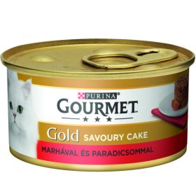   GOURMET GOLD Savoury Cake Marhával és paradicsommal nedves macskaeledel 85g