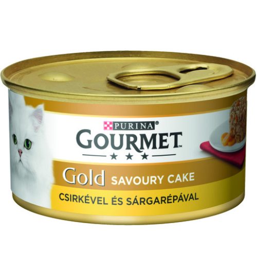 GOURMET GOLD Savoury Cake Csirkével és sárgarépával nedves macskaeledel 85g