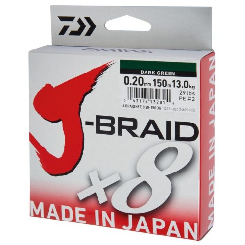 DAIWA J-Braid X8 0.16mm-150m d. green