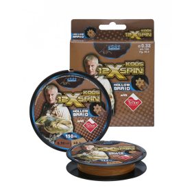   BRAIDED LINE KOOS 12X SPIN HOLLOW BRAID TEFLON, BROWN, 150M, 0,28MM
