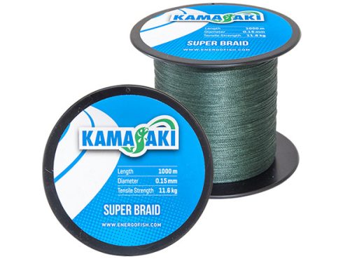 BRAIDED LINE KAMASAKI SUPER BRAIDED, GREEN, 1000M, 0,10MM