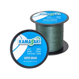 BRAIDED LINE KAMASAKI SUPER BRAIDED, GREEN, 1000M, 0,15MM