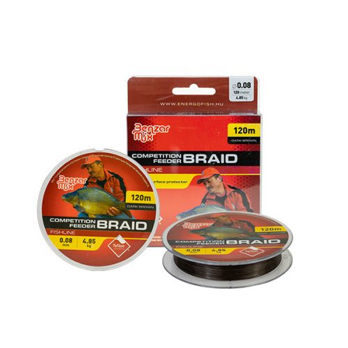 BRAIDED LINE BENZAR MIX COMPETITION FEEDER BRAID TEFLON, DARK BROWN, 120M, 0,06MM