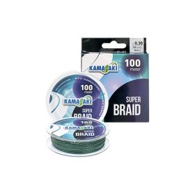 BRAIDED LINE KAMASAKI SUPER BRAID, GREEN, 100M 0,18MM