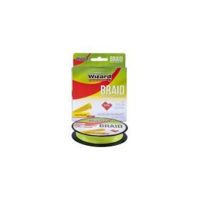 BRAIDED LINE WIZARD BRAID TEFLON, FLUO YELLOW, 135M, 0,25MM