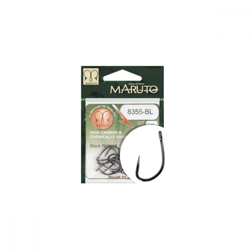 HOOK MARUTO 8355-BL, BARBLESS, BLACK NICKEL, (10 pcs/pack), SIZE 6