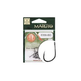   MARUTO HOROG 8356-BD CARP HOOKS BARBED FORGED STRAIGHT EYE HC BLACK NICKEL 6