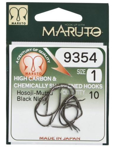HOOK MARUTO 9354-BN BLACK NICKEL, (10 pcs/pack), SIZE 1/0