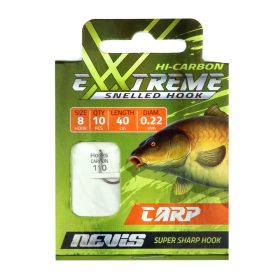 NEVIS Előkötött horog ponty 10db/cs. 4-es