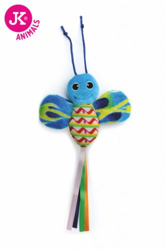 JK plüss játék macskáknak pillangó kék 28cm