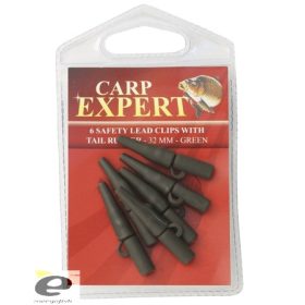 CARP EXPERT SAFETY LEAD CLIPS WITH TAIL RUBBER