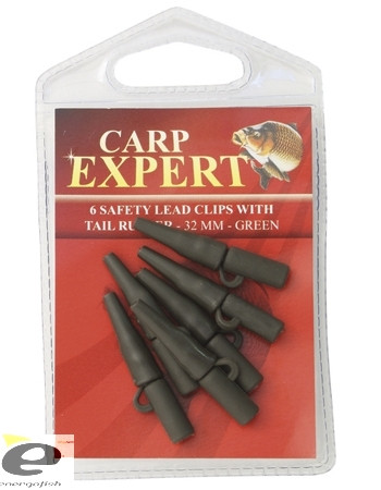 CARP EXPERT SAFETY LEAD CLIPS WITH TAIL RUBBER