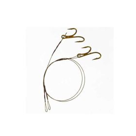 BROWN WIRE LEADER 7X7 TREBLE HOOKS 6' 6KG 2PCS