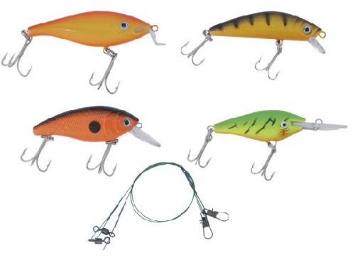 HOT WOBBLER SET(4WOBBLEER+2WIRE LEADERS+BOX)