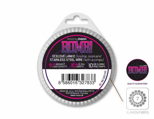 Acélhuzal BOMB! krimpelő csővel / 7 szál 10m/18kg