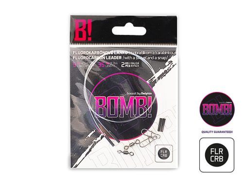 Fluorokarbon előke BOMB! forgóval és kapoccsal 2ks/35cm/13kg