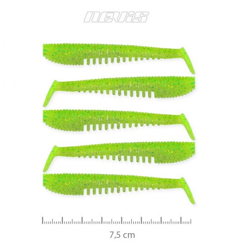 NEVIS Impulse Shad 7.5cm 5db/cs (Flash Chartreuse)  AKCIÓ -30%