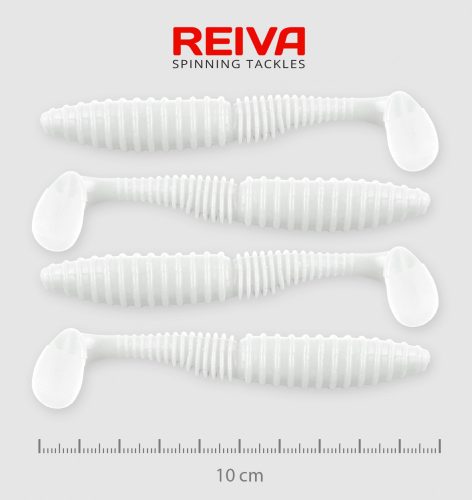 REIVA Zander Power Shad 10cm 4db/cs (Classic White)