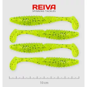 REIVA Zander Power Shad 10cm 4db/cs (Poppy Green)