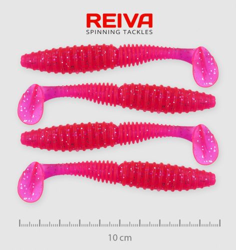 REIVA Zander Power Shad 10cm 4db/cs (Japanese red)