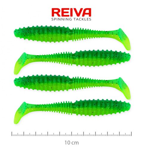 REIVA Zander Power Shad 10cm 4db/cs (Poison Green)