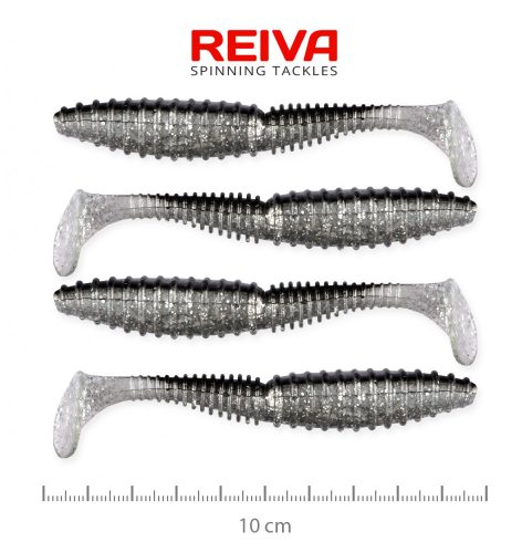 REIVA Zander Power Shad 10cm 4db/cs (Flash Bleak)