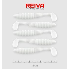 REIVA Zander Power Shad 8cm 5db/cs (Classic White)