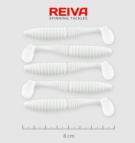 REIVA Zander Power Shad 8cm 5db/cs (Classic White)
