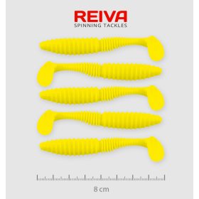 REIVA Zander Power Shad 8cm 5db/cs (Lemonade)
