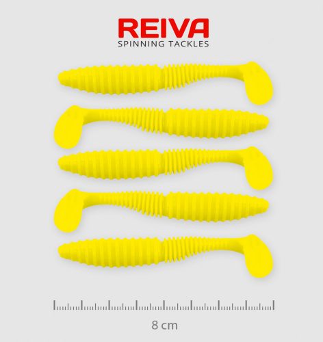 REIVA Zander Power Shad 8cm 5db/cs (Lemonade)