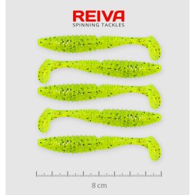 REIVA Zander Power Shad 8cm 5db/cs (Poppy Green)