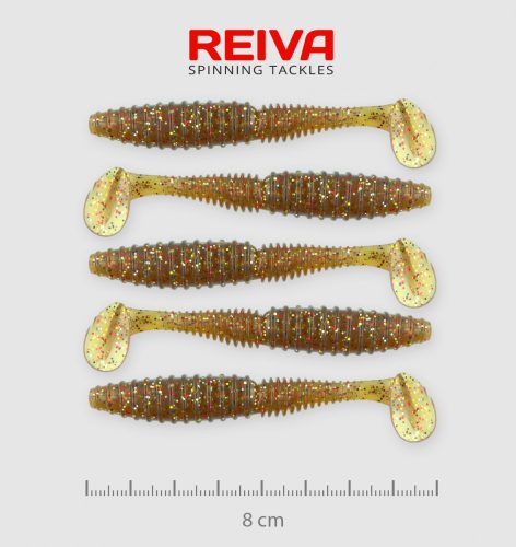REIVA Zander Power Shad 8cm 5db/cs (Crayfish)