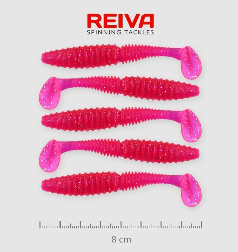 REIVA Zander Power Shad 8cm 5db/cs (Japanese red)