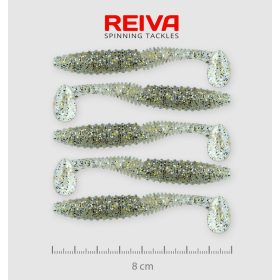 REIVA Zander Power Shad 8cm 5db/cs (Salt and Pepper)