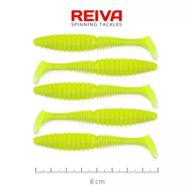 REIVA Zander Power Shad 8cm 5db/cs (Flash Lemonade)