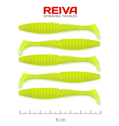 REIVA Zander Power Shad 8cm 5db/cs (Flash Lemonade)